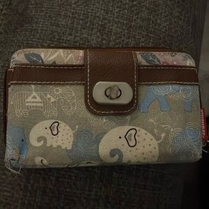 Elephant print wallet in used condition